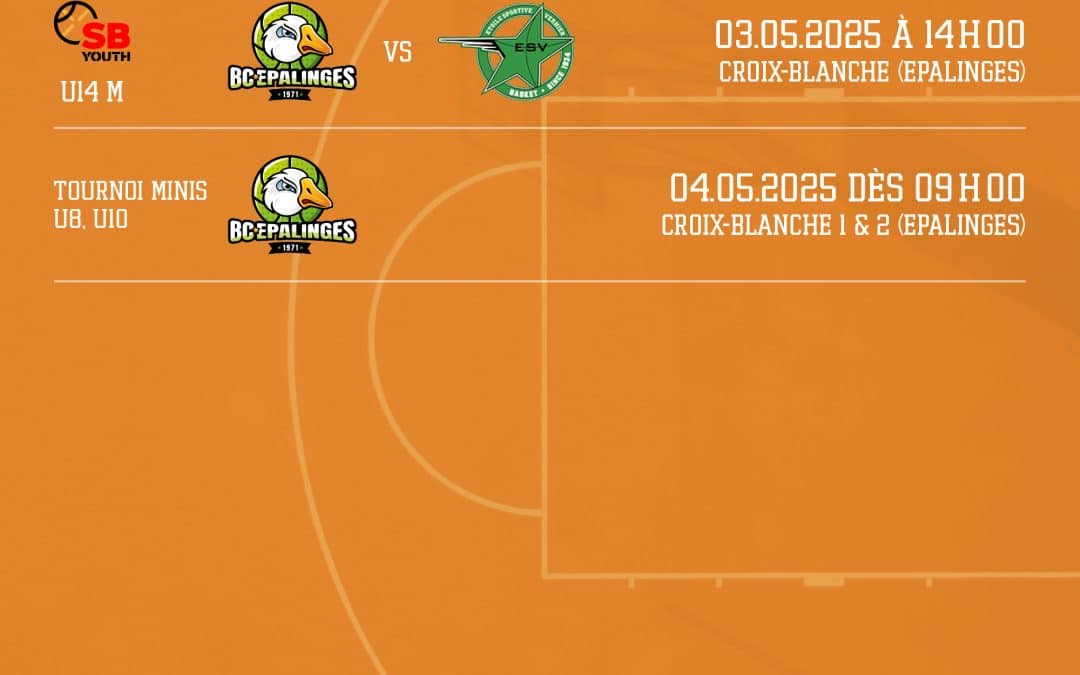 Matchs à domicile semaine du 28 Avril