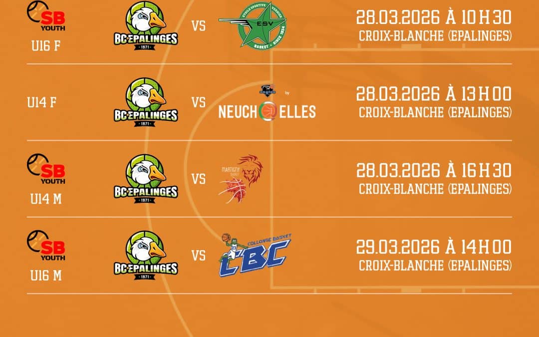 Matchs à domicile weekend du 28 et 29 mars