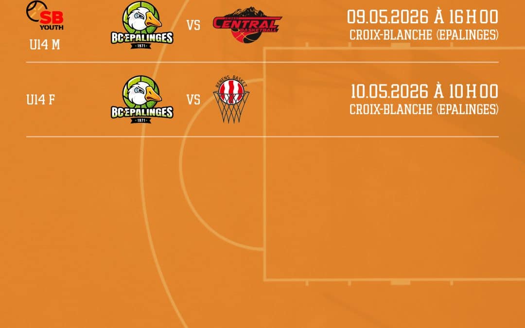 Matchs à domicile semaine du 04 Mai